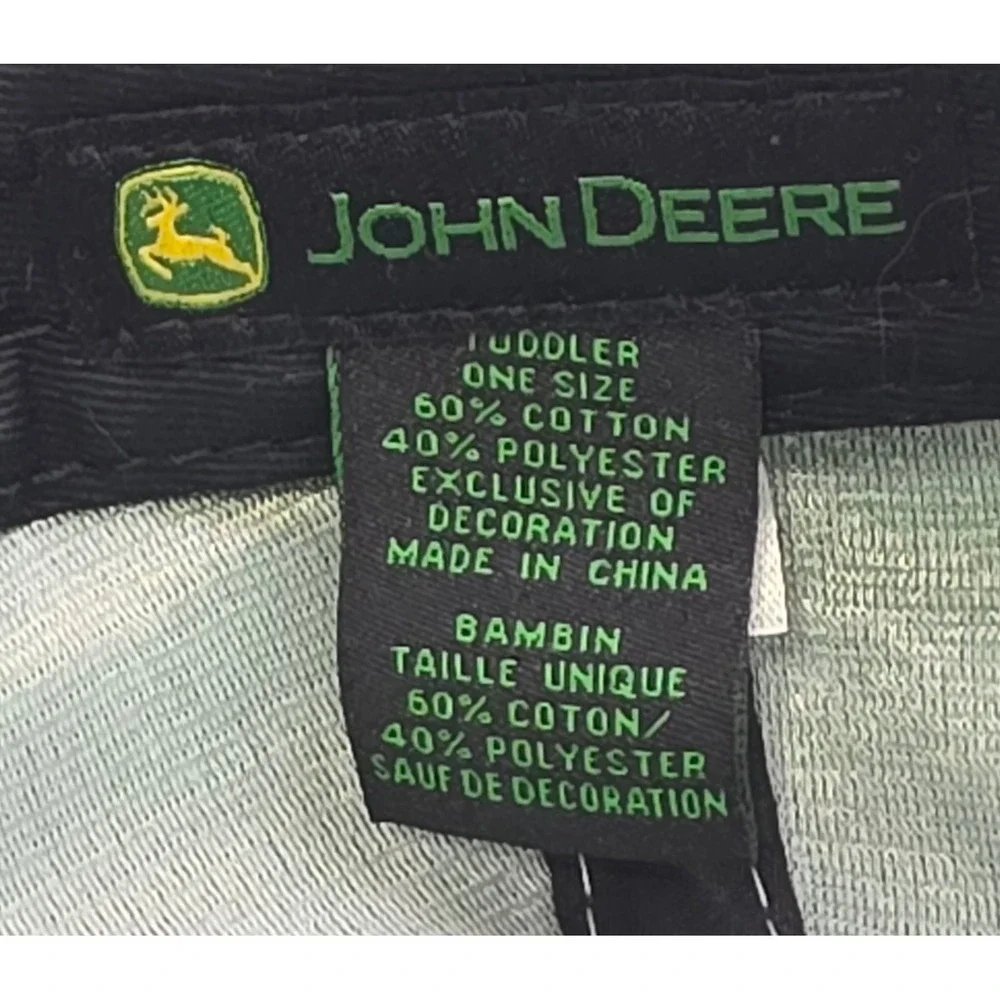 John Deere Baseball Cap Toddler OS Green Chenille Patch Elastic Back Hat